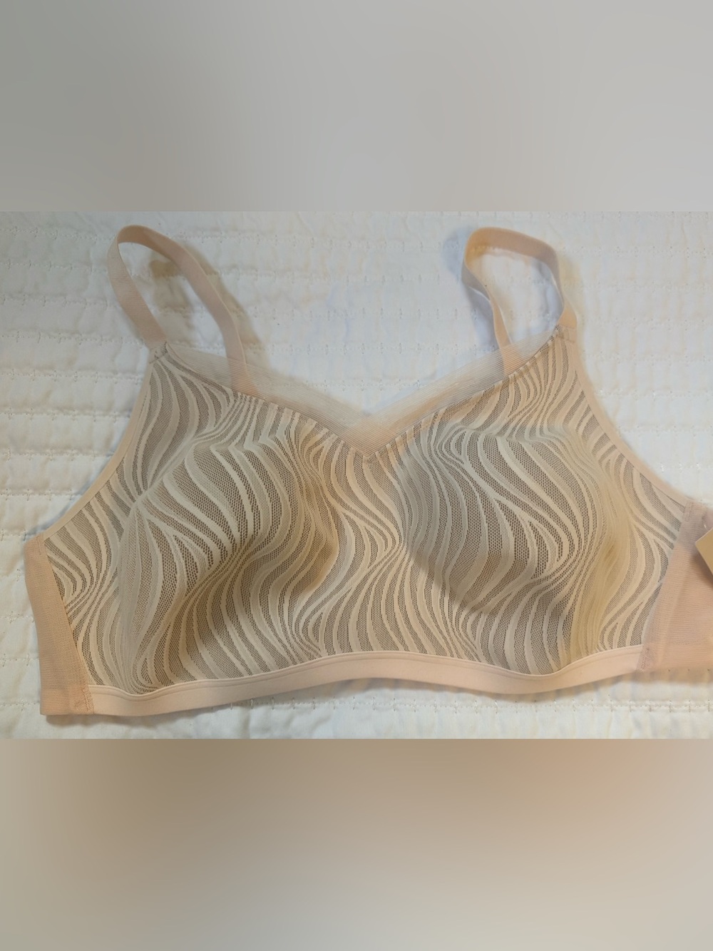 ThirdLove Wireless Lace Bra 38D Taupe NWT Comfort Stretch Full Coverage